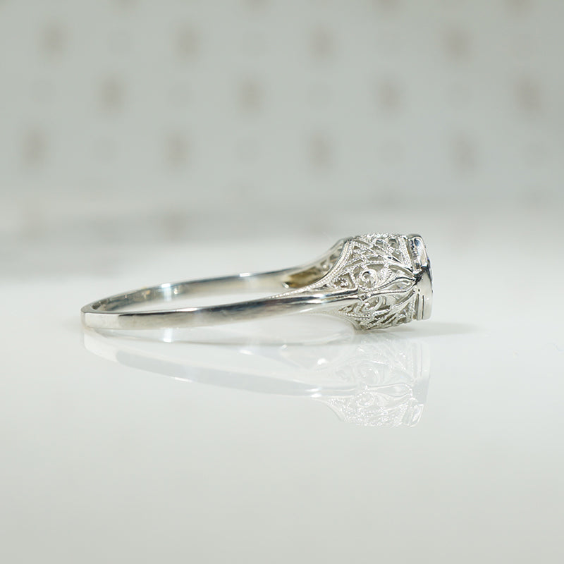 Lacy Filigree Old European Diamond Ring