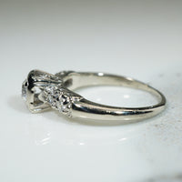 Classic 1940's White Gold Engagement Ring