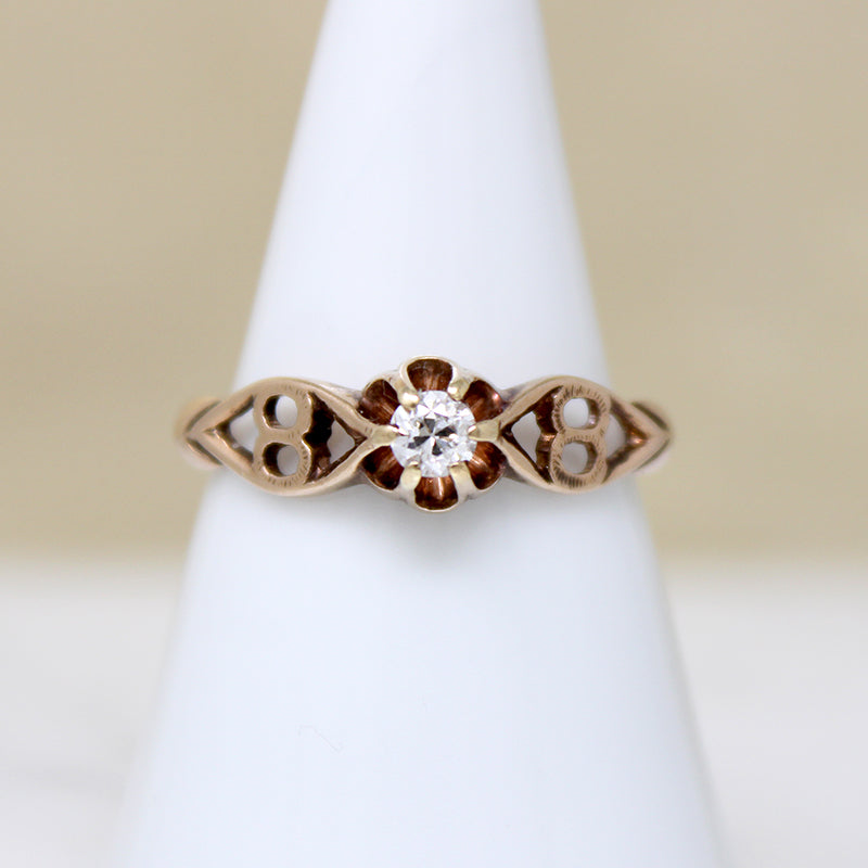 Crazy Eights Old Mine Cut Diamond Belcher Ring