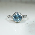 Shimmering Platinum Aquamarine Engagement Ring