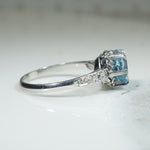 Shimmering Platinum Aquamarine Engagement Ring