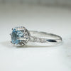 Shimmering Platinum Aquamarine Engagement Ring