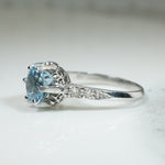 Shimmering Platinum Aquamarine Engagement Ring