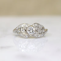 Romantic 1940s Diamond & White Gold Ring 