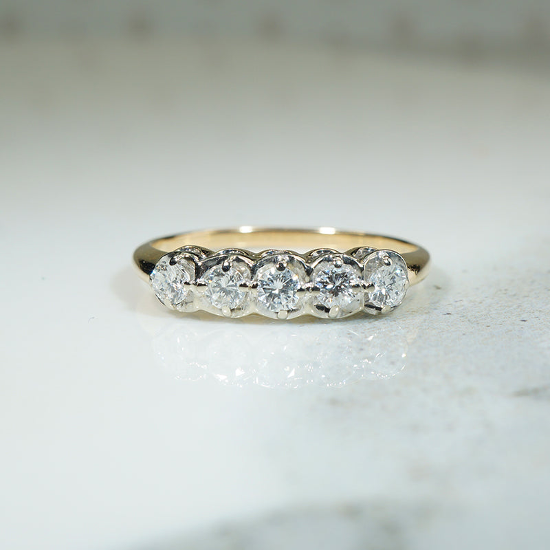 Super Sparkle Vintage 2-Tone Diamond Band