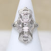 Striking Diamond & White Gold Filigree Knuckle Ring
