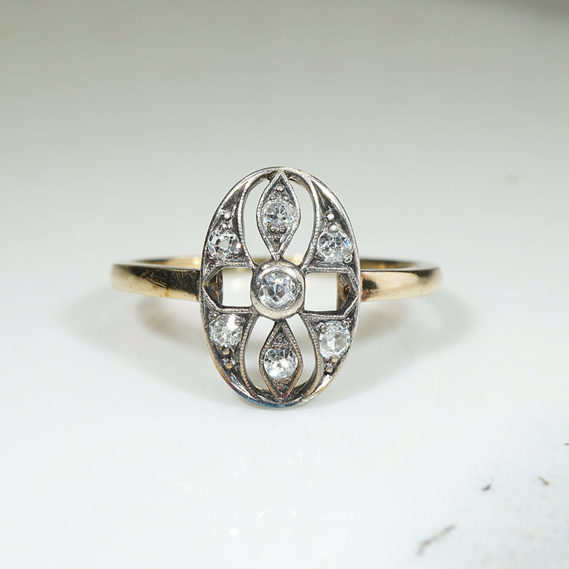 Stunning Art Nouveau Mine Cut Diamond Ring