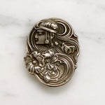 Sensual Art Nouveau Sterling Silver Brooch 