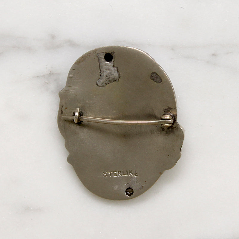 Sensual Art Nouveau Sterling Silver Brooch 