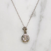 Art Deco Diamond & White Gold Octagon Pendant