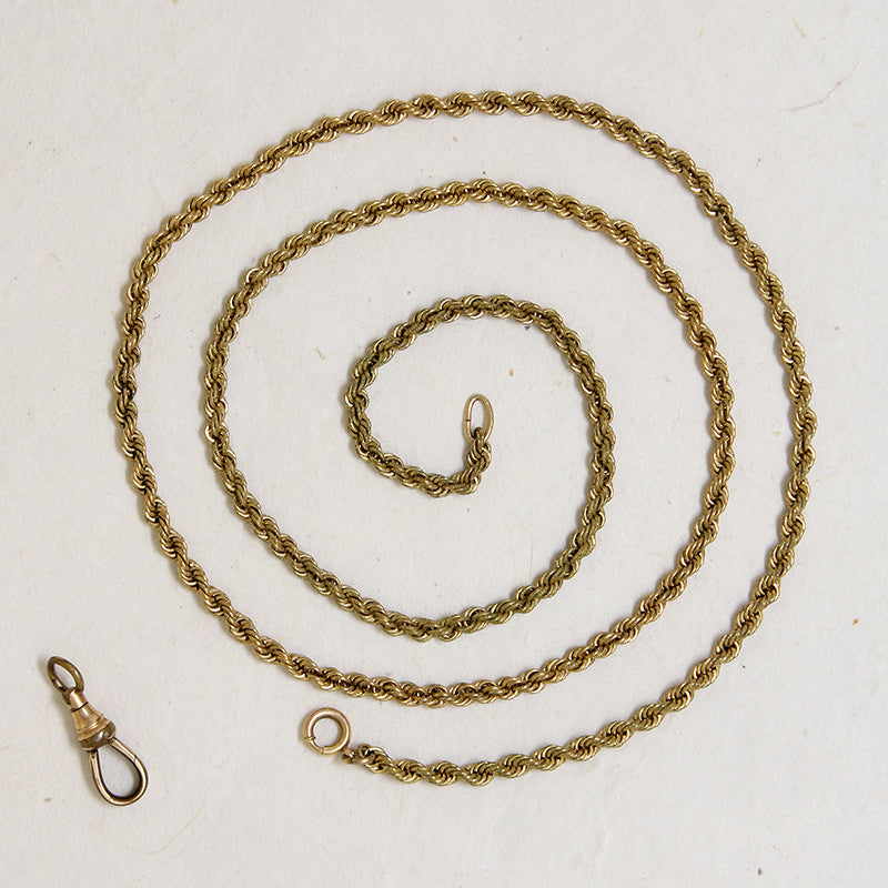 Antique Twisted Rope Chain with Removeable Hook