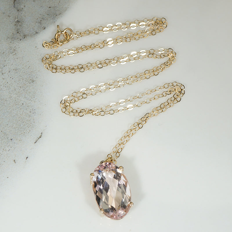 Peachy Pink Morganite Pendant