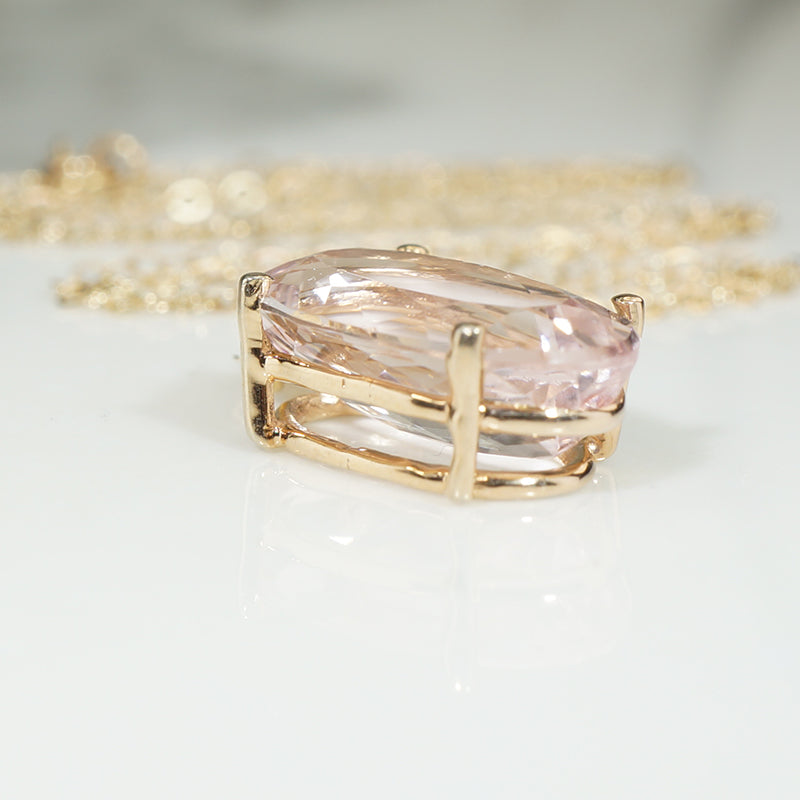 Peachy Pink Morganite Pendant