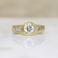 Chic Modernist Diamond & 18k Engagement Ring