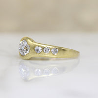 Chic Modernist Diamond & 18k Engagement Ring