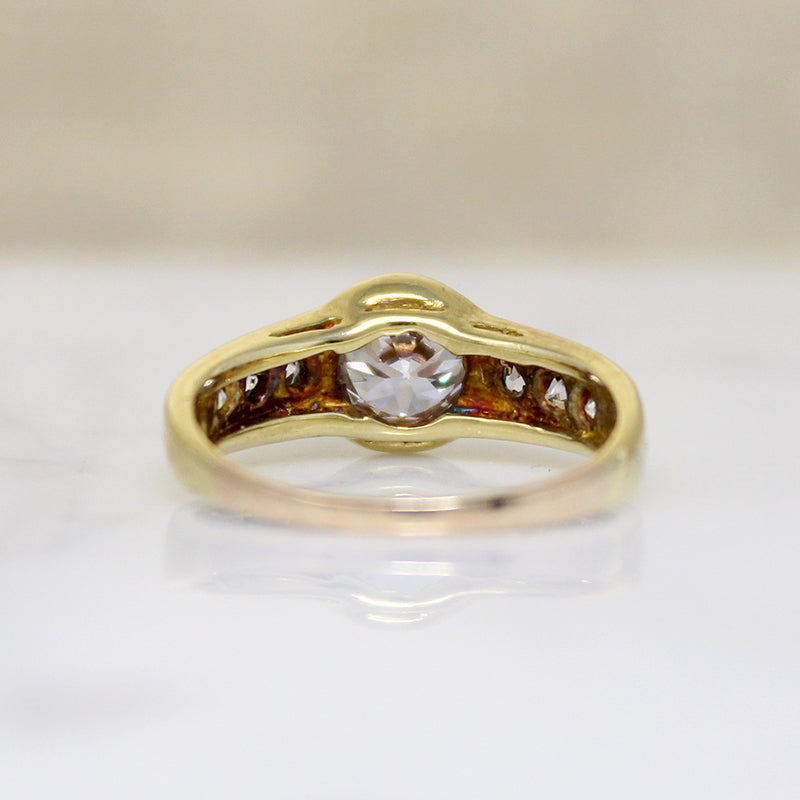 Chic Modernist Diamond & 18k Engagement Ring