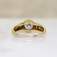 Chic Modernist Diamond & 18k Engagement Ring