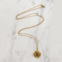 Fierce Little Griffon Gold & Sapphire Art Nouveau Pendant