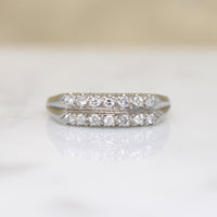 Crisp Retro Double Row Diamond & Platinum Band