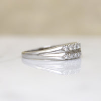 Crisp Retro Double Row Diamond & Platinum Band