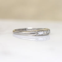 Baguette & Round Diamonds in Platinum Retro Band