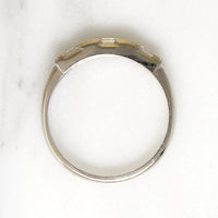 Baguette & Round Diamonds in Platinum Retro Band