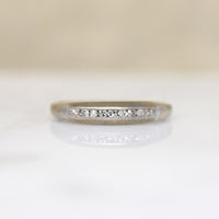 Sleek & Slender Diamond Band with Tiny Engraved Flowers