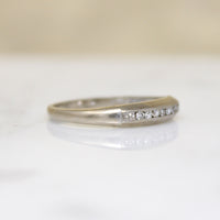 Sleek & Slender Diamond Band with Tiny Engraved Flowers
