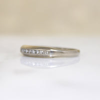 Sleek & Slender Diamond Band with Tiny Engraved Flowers