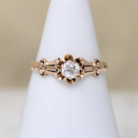 Classic Victorian Diamond Buttercup Solitaire Ring