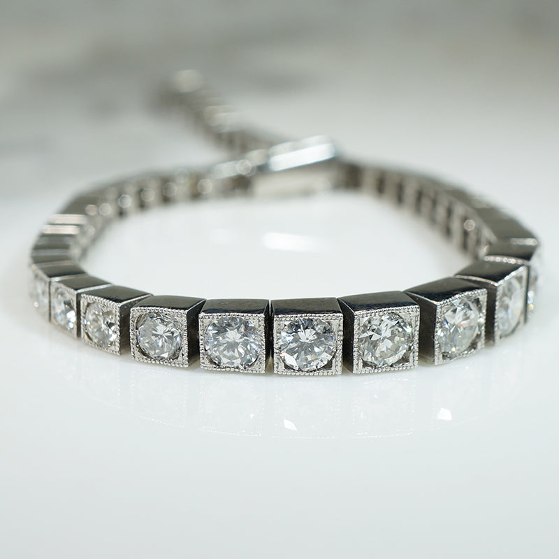 Simply Stunning 1950s Platinum Diamond Bracelet