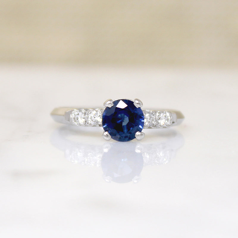 Heirloom Sapphire & Diamond Engagement Ring