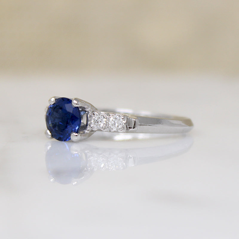 Heirloom Sapphire & Diamond Engagement Ring