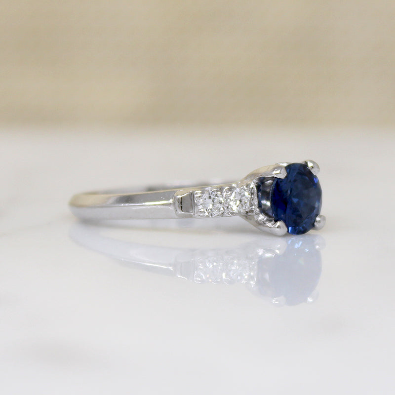 Heirloom Sapphire & Diamond Engagement Ring