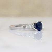 Heirloom Sapphire & Diamond Engagement Ring