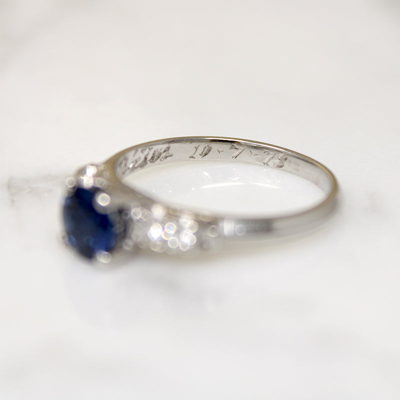 Heirloom Sapphire & Diamond Engagement Ring