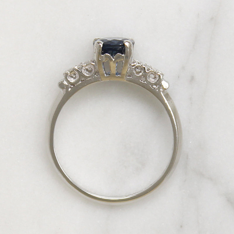 Heirloom Sapphire & Diamond Engagement Ring