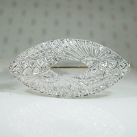 Belle Epoch Beauty Platinum and Rose Cut Diamond Brooch