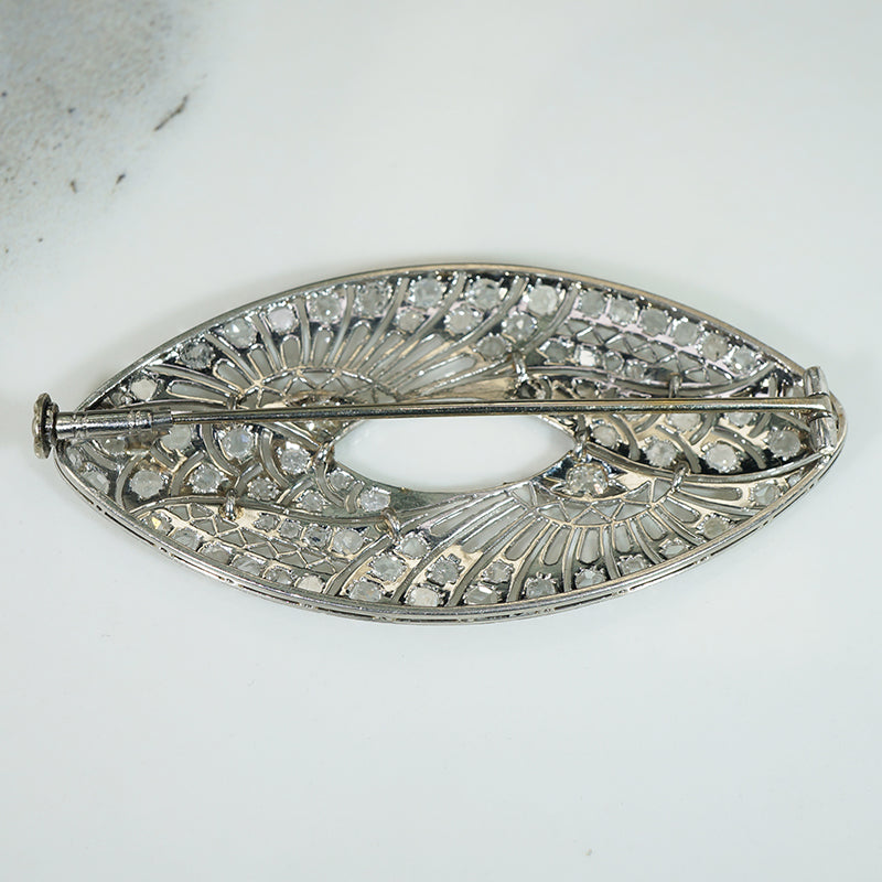 Belle Epoch Beauty Platinum and Rose Cut Diamond Brooch
