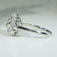 Alluring Platinum Diamond Halo Ring c1950