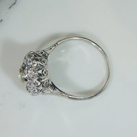 Alluring Platinum Diamond Halo Ring c1950