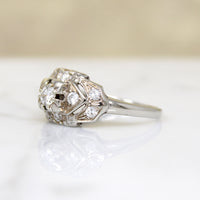 Diamonds & Flowers Romantic 1930s Engagement Ring