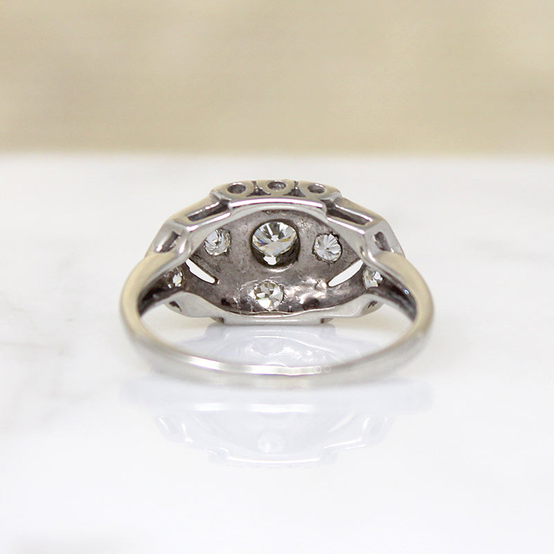 Diamonds & Flowers Romantic 1930s Engagement Ring