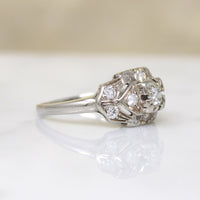 Diamonds & Flowers Romantic 1930s Engagement Ring