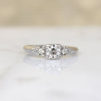 Old Euro Diamond in Classic Platinum Engagement Ring