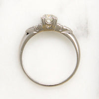 Old Euro Diamond in Classic Platinum Engagement Ring