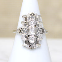 Enchanting Diamond & White Gold Filigree Knuckle Ring