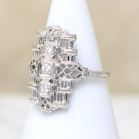 Enchanting Diamond & White Gold Filigree Knuckle Ring