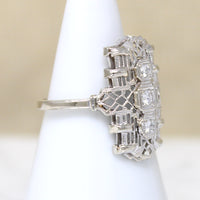 Enchanting Diamond & White Gold Filigree Knuckle Ring