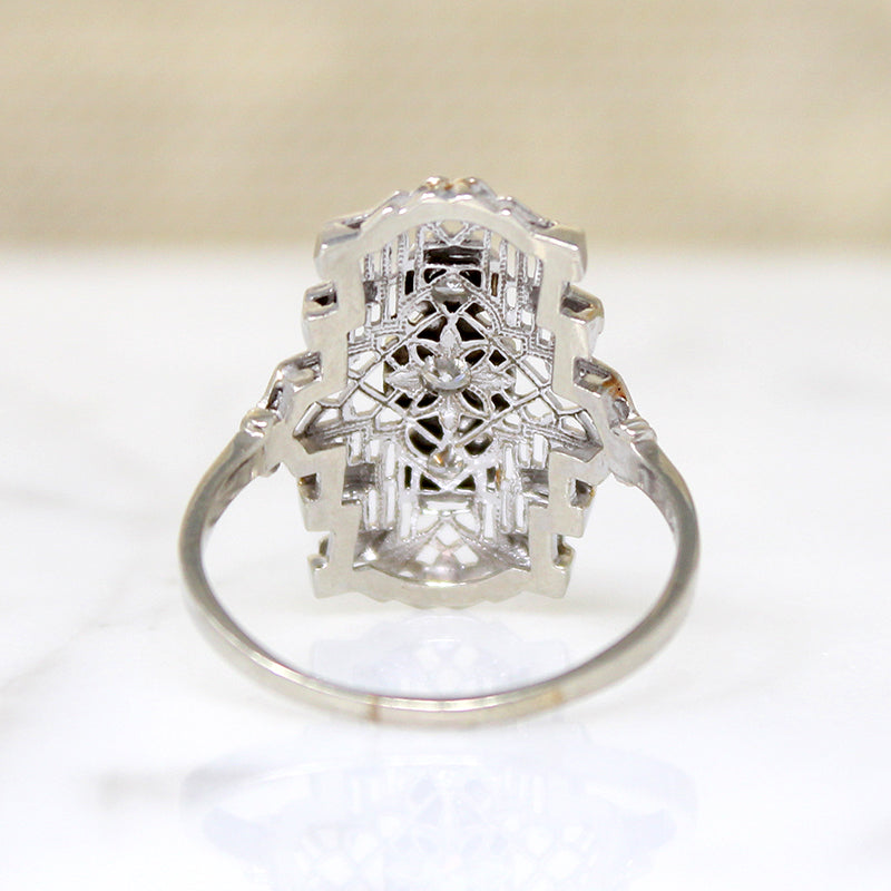 Enchanting Diamond & White Gold Filigree Knuckle Ring